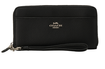Coach Long Zipped Wallet, &pound;70, Accessories, Black, Leather, Front view